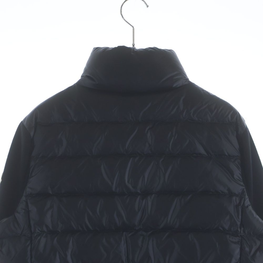 Moncler Patch Logo Knit Cut Replacement Down Jacket Black — view 4