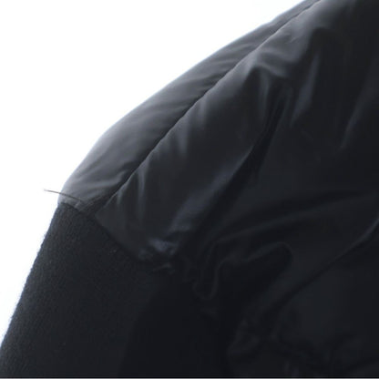 Moncler Patch Logo Knit Cut Replacement Down Jacket Black — view 6