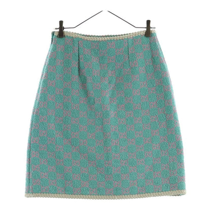 Gucci Skirt GG Jacquard Green Pink Cotton — view 2