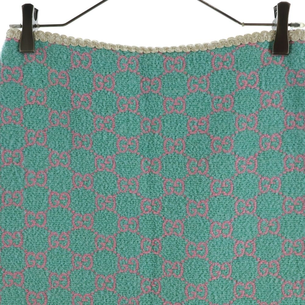 Gucci Skirt GG Jacquard Green Pink Cotton — view 3