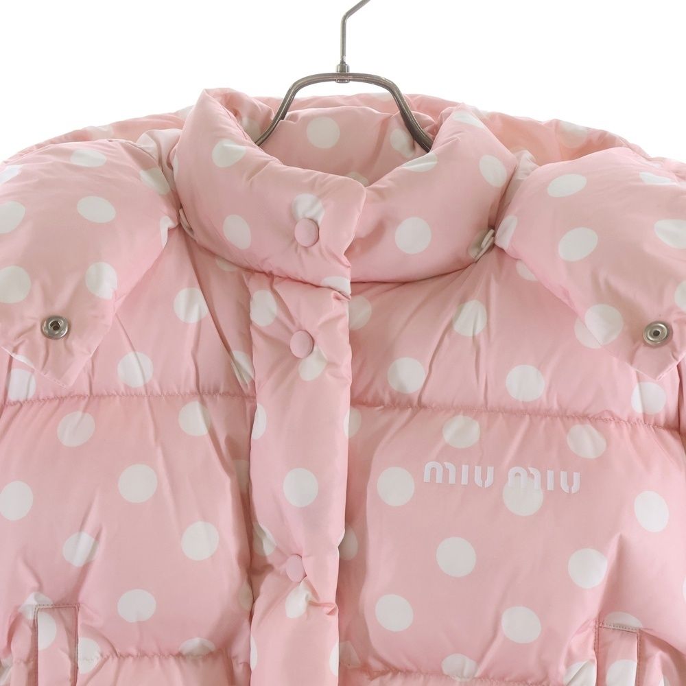 Miu Miu Down Jacket Dot Print Pink — view 3