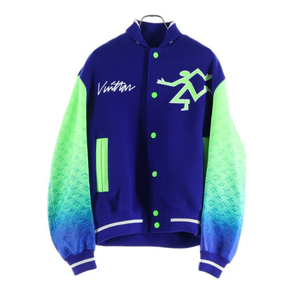 Louis Vuitton Gradient Monogram Stadium Jacket Blue Green Mjy