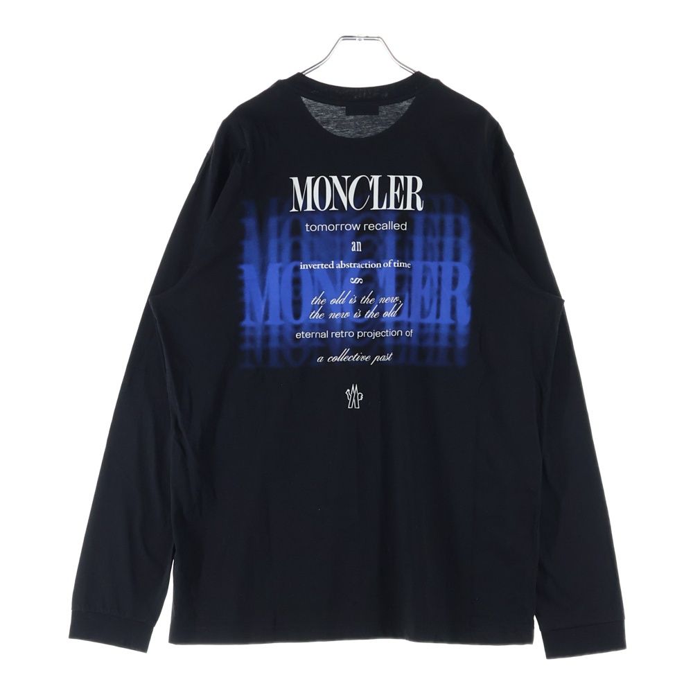 Moncler Back Logo Print Crew Neck Long Sleeve T-Shirt Black