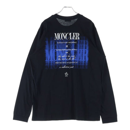 Moncler Back Logo Print Crew Neck Long Sleeve T-Shirt Black