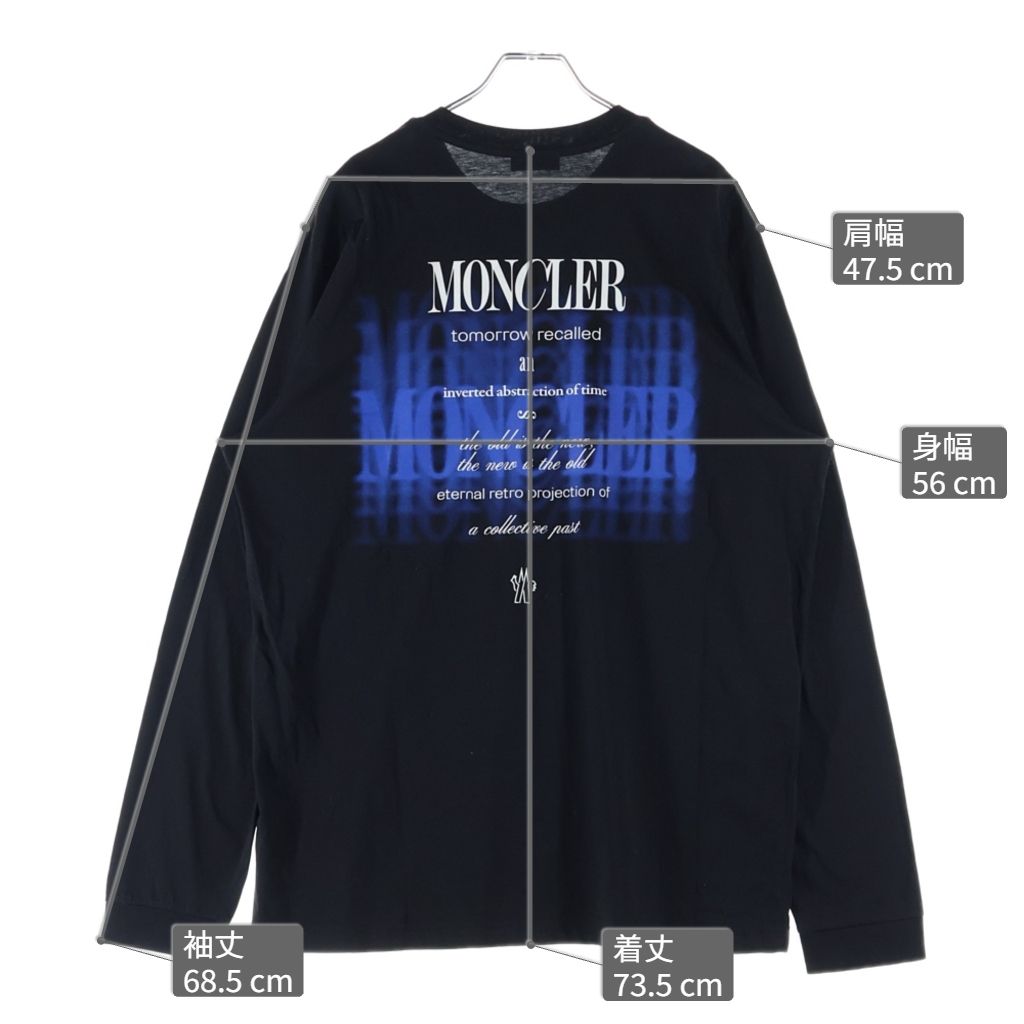 Moncler Back Logo Print Crew Neck Long Sleeve T-Shirt Black — view 9