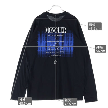 Moncler Back Logo Print Crew Neck Long Sleeve T-Shirt Black — view 9