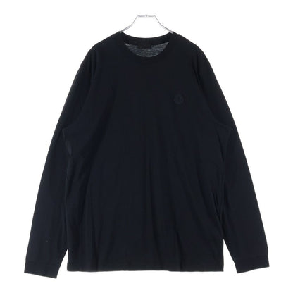 Moncler Back Logo Print Crew Neck Long Sleeve T-Shirt Black — view 2