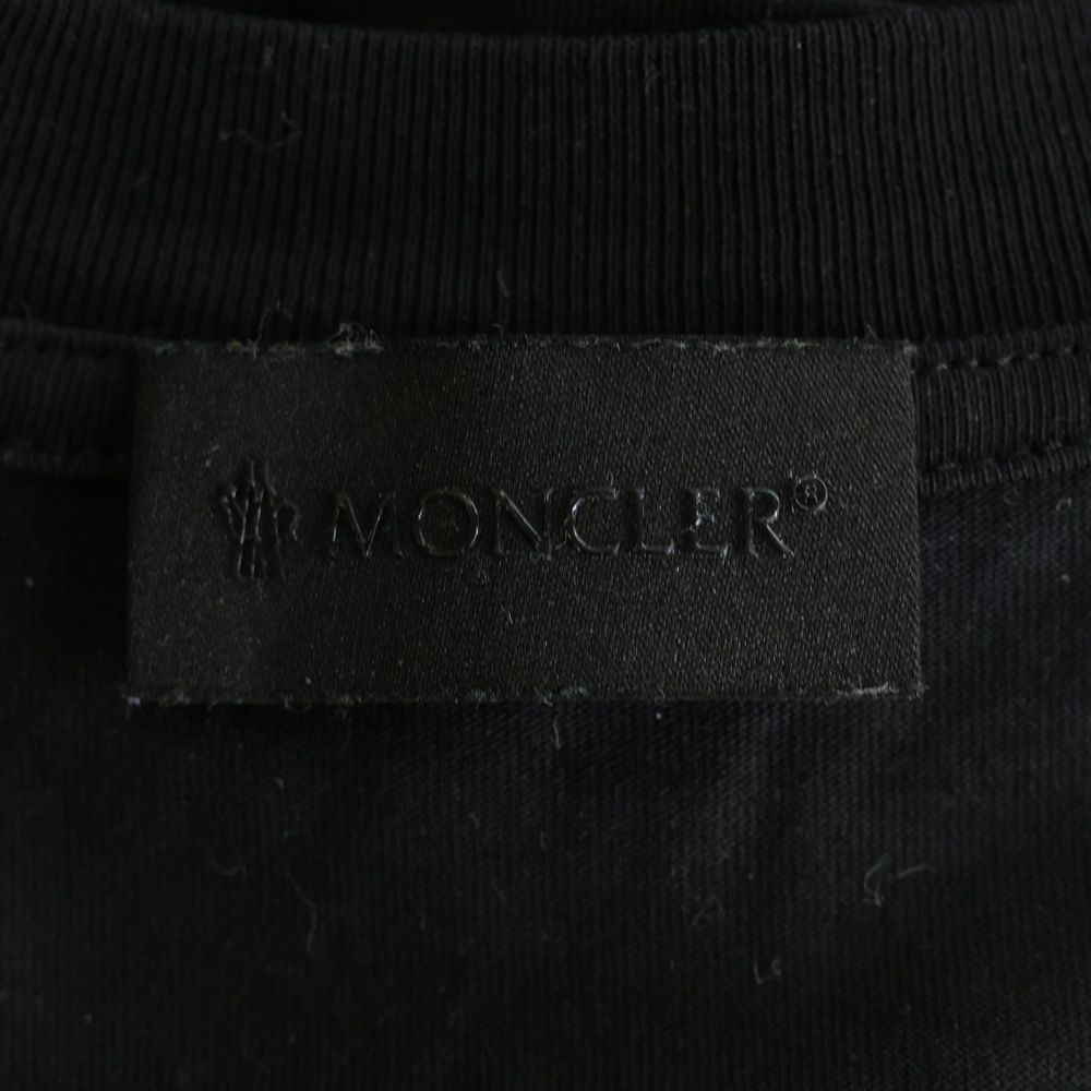 Moncler Back Logo Print Crew Neck Long Sleeve T-Shirt Black — view 7