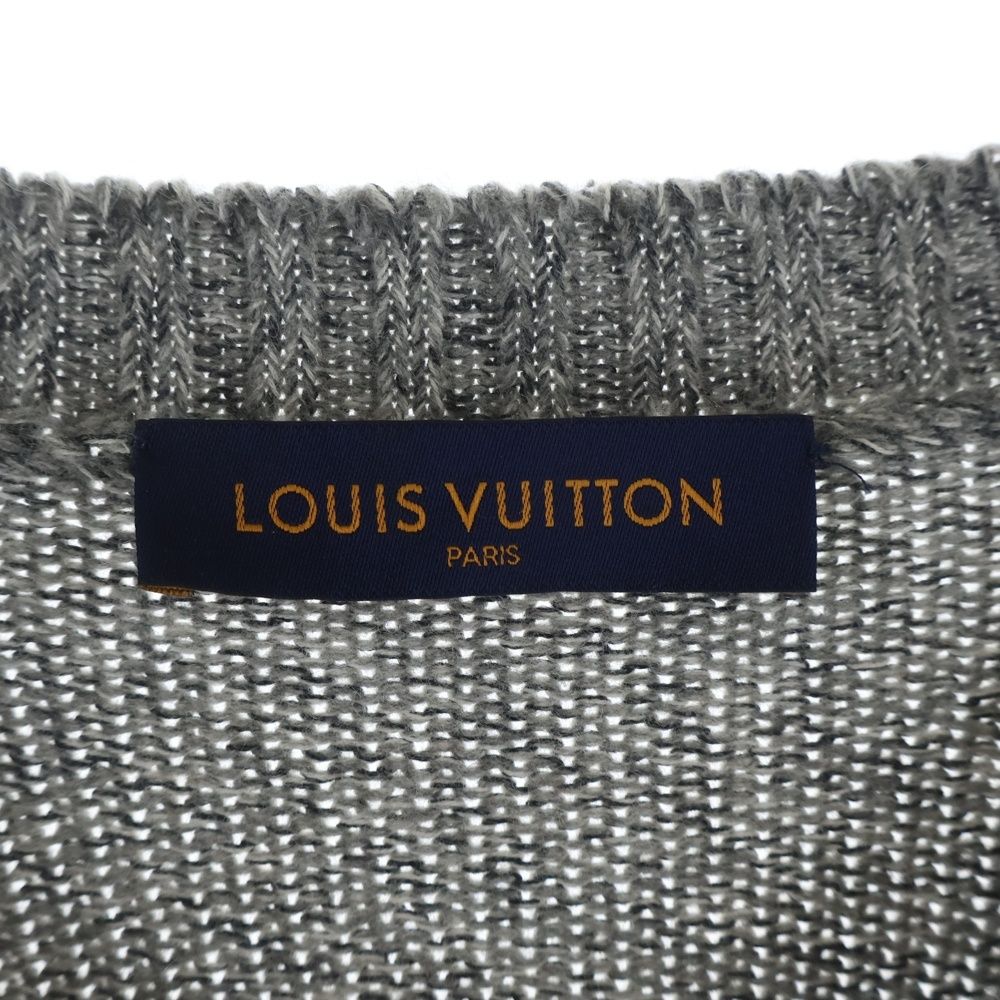 Louis Vuitton LV Wrist Merci Logo Print Cashmere Knit Sweater Gray Gvl — view 6