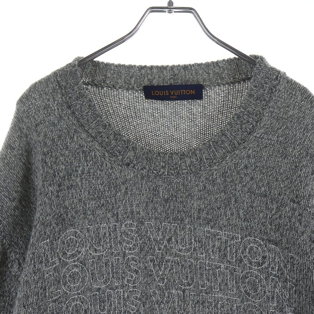 Louis Vuitton LV Wrist Merci Logo Print Cashmere Knit Sweater Gray Gvl — view 3