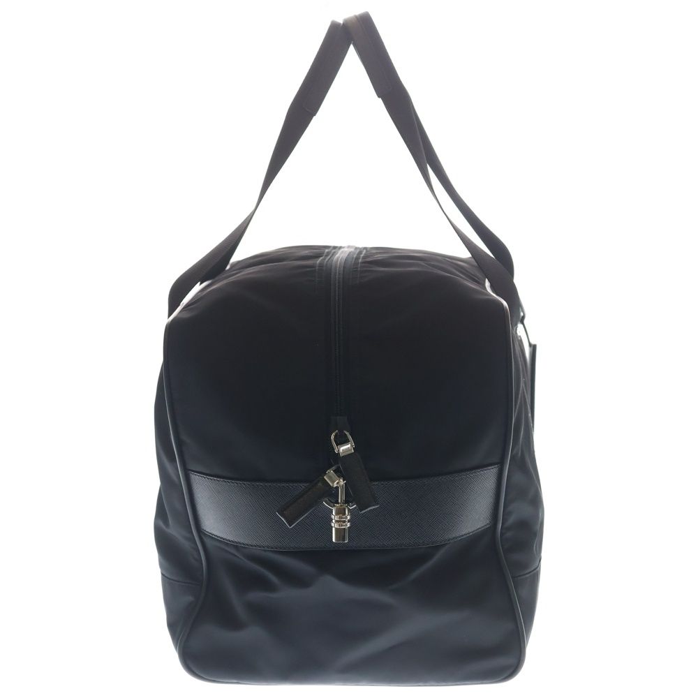 Prada Boston Bag Black Nylon Leather Silver — view 3