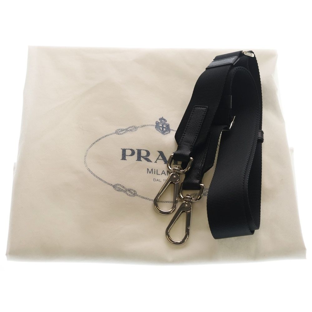 Prada Boston Bag Black Nylon Leather Silver — view 8