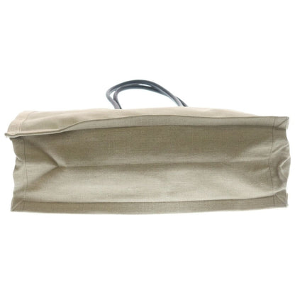 Saint Laurent Paris Rive Goche Tote Beige Black Canvas Leather Silver — view 5