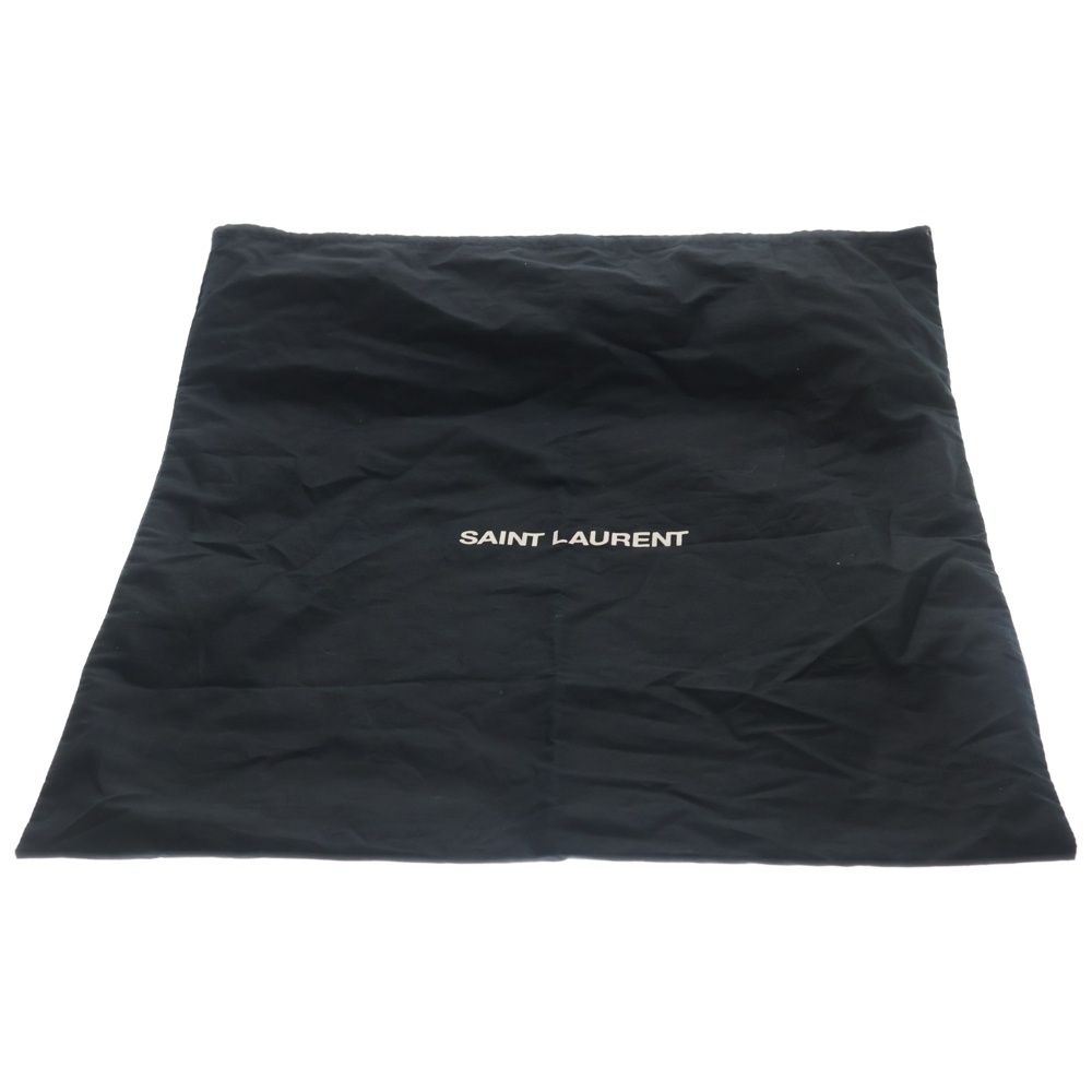 Saint Laurent Paris Rive Goche Tote Beige Black Canvas Leather Silver — view 8
