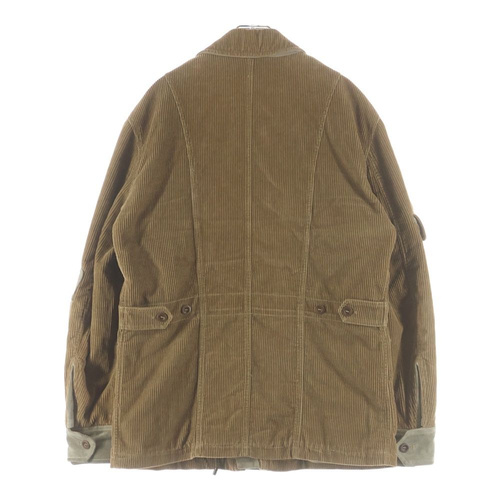 Dolce & Gabbana Calfskin Contrast Multi Pocket Corduroy Jacket Brown — view 2