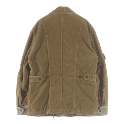 Dolce & Gabbana Calfskin Contrast Multi Pocket Corduroy Jacket Brown — view 2