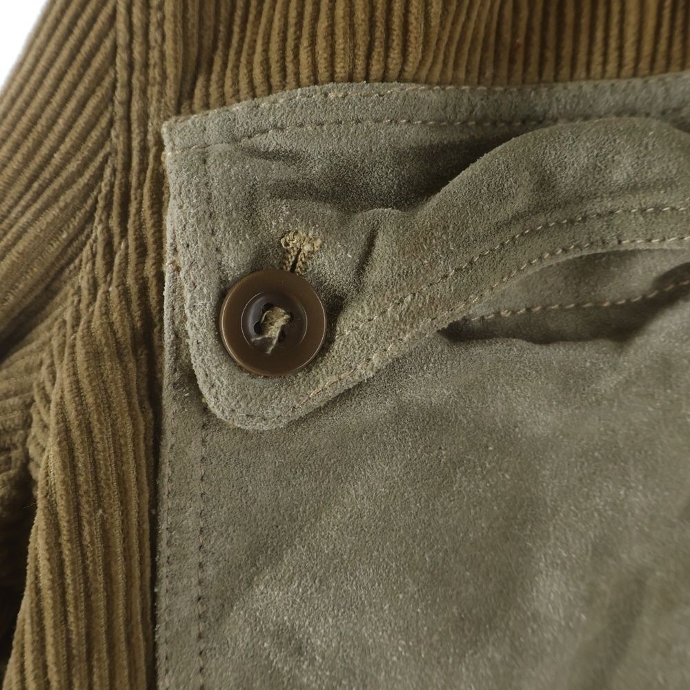 Dolce & Gabbana Calfskin Contrast Multi Pocket Corduroy Jacket Brown — view 5