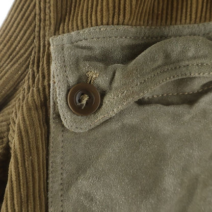 Dolce & Gabbana Calfskin Contrast Multi Pocket Corduroy Jacket Brown — view 5