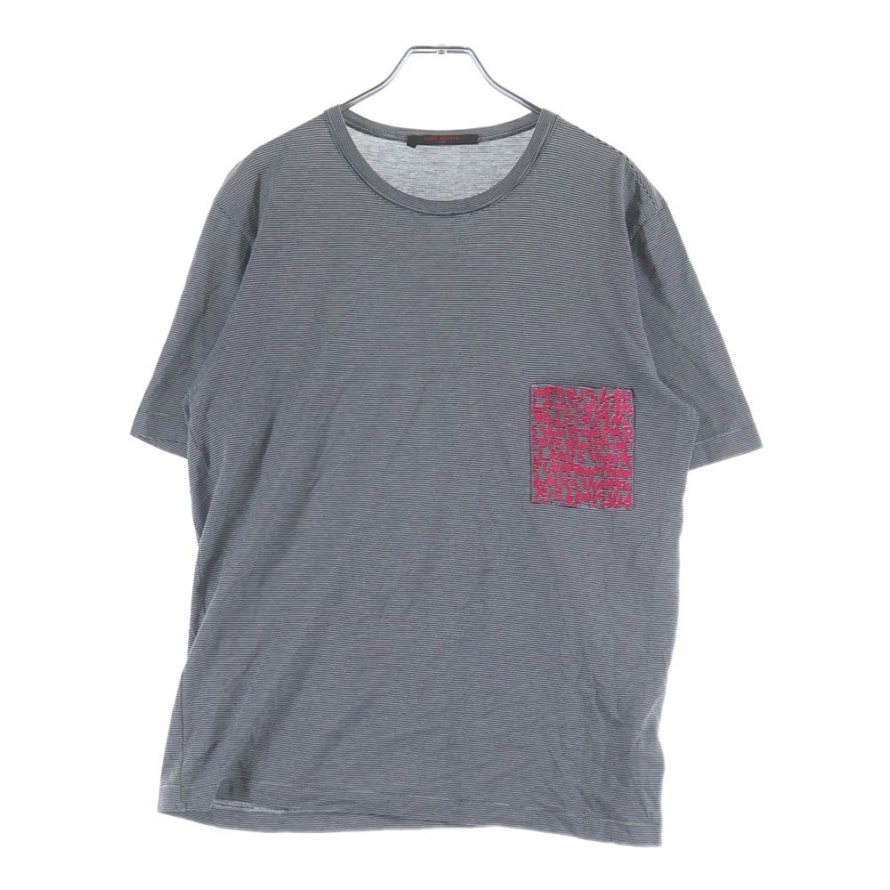 Louis Vuitton Border Pocket Logo Crew Neck T-Shirt Navy