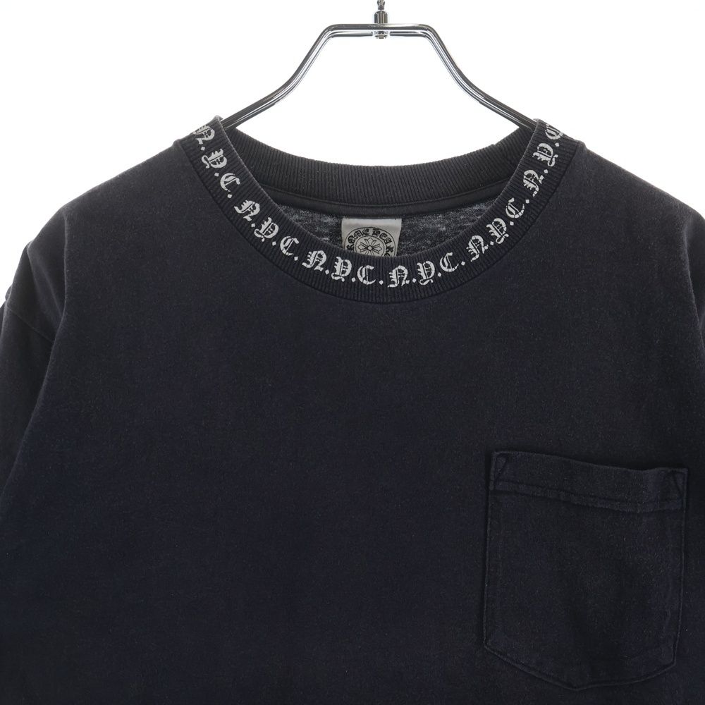 Chrome Hearts Vintage Neck Logo Round Pocket Crew T-Shirt Black — view 3