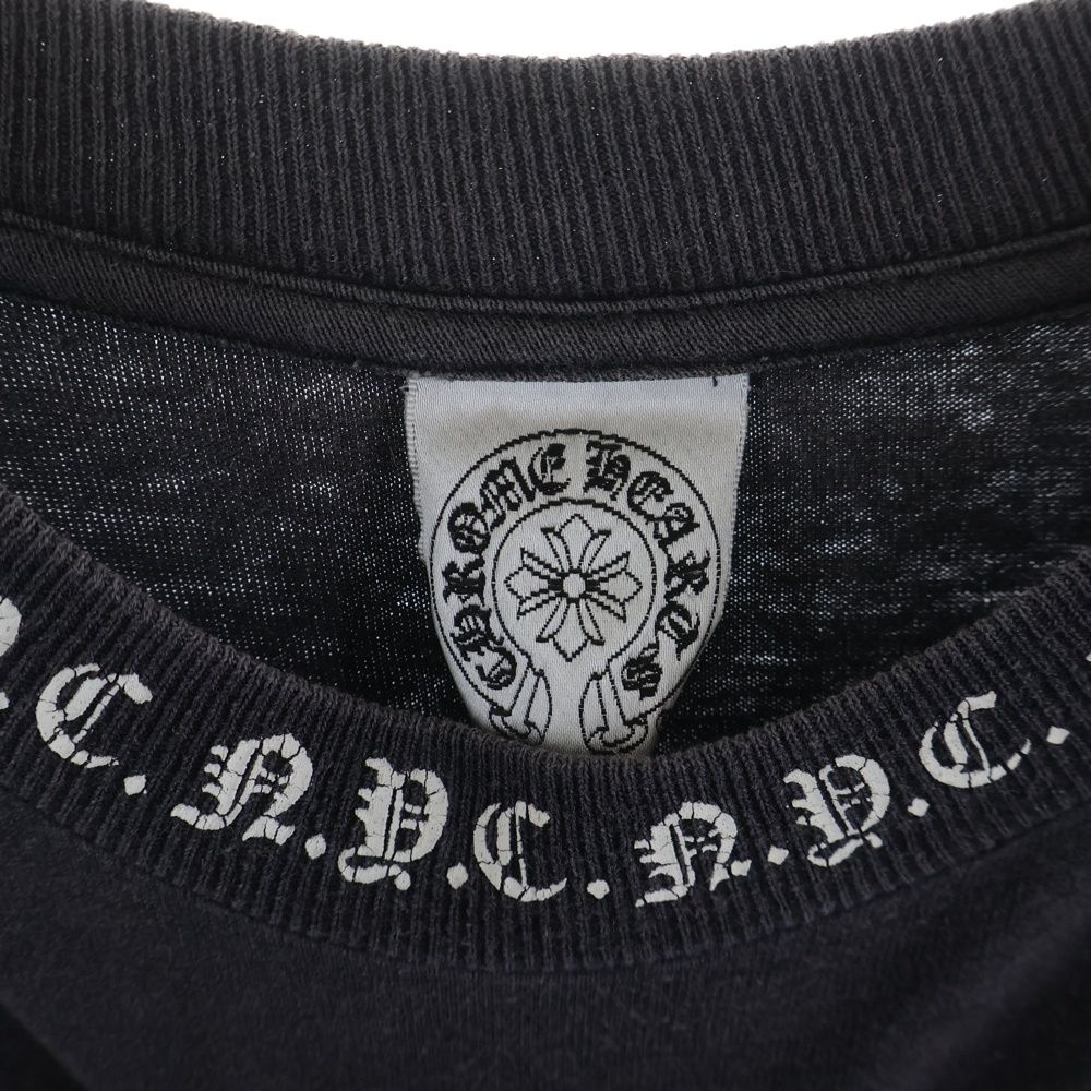 Chrome Hearts Vintage Neck Logo Round Pocket Crew T-Shirt Black — view 7