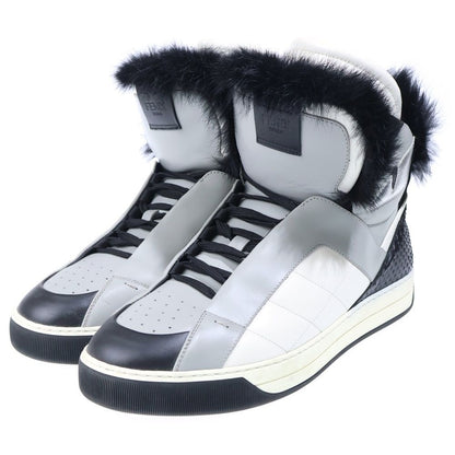 Fendi Studded Furmon Star High Cut Sneakers Gray — view 2