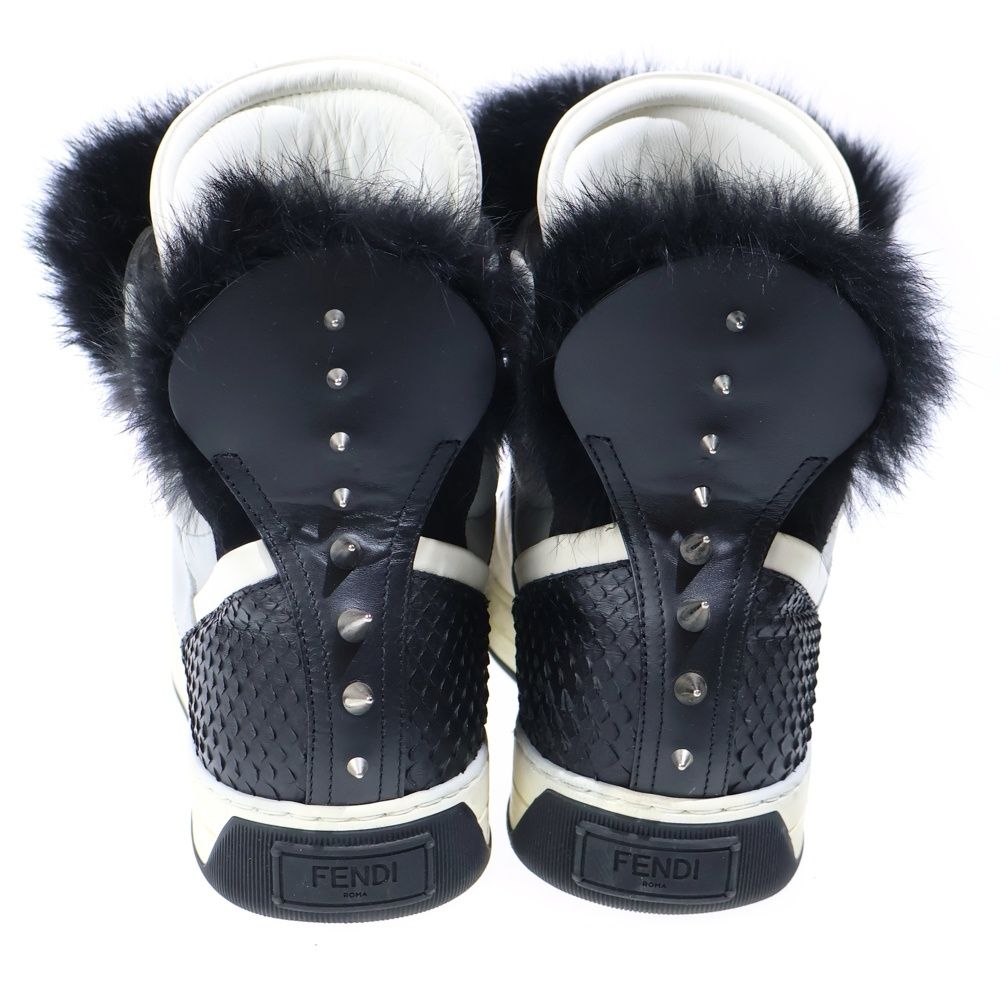 Fendi Studded Furmon Star High Cut Sneakers Gray — view 3