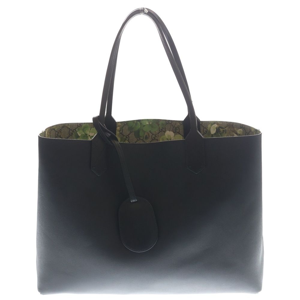 Gucci GG Supreme Reversible Tote Black Beige Green Leather — view 6