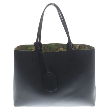 Gucci GG Supreme Reversible Tote Black Beige Green Leather — view 6