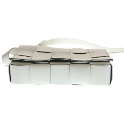 Bottega Veneta Cassette Intrecciato Cross Belt Bag White Leather — view 5