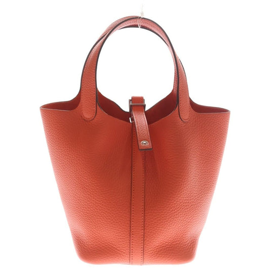 Hermes Picotin Lock PM Taurillon Clemence Rouge Pivoine Handbag Silver Red