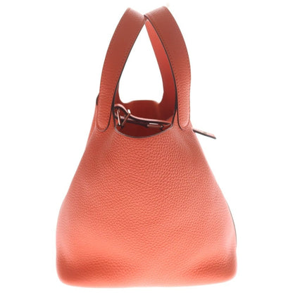 Hermes Picotin Lock PM Taurillon Clemence Rouge Pivoine Handbag Silver Red — view 3