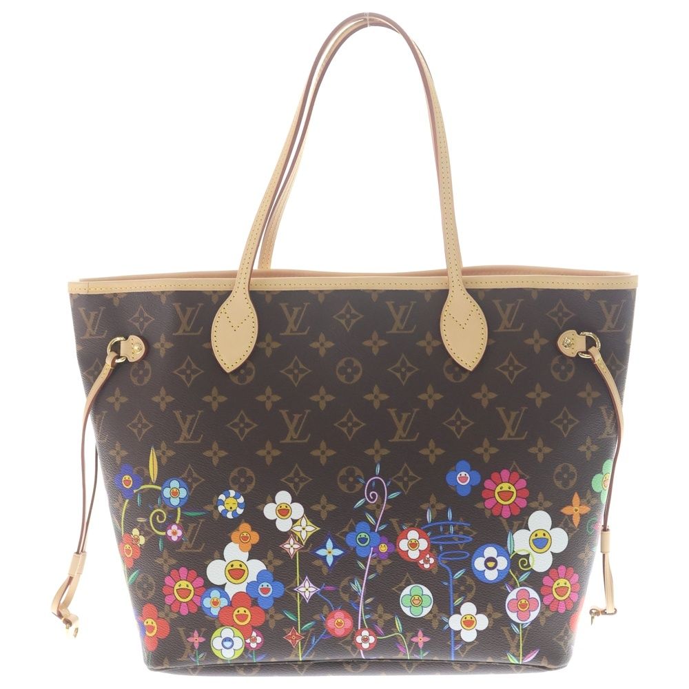 Louis Vuitton TM Monogram Neverfull MM Tote Brown Leather Gold — view 2