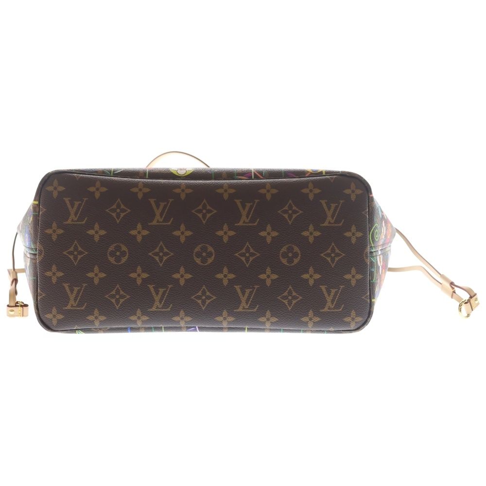 Louis Vuitton TM Monogram Neverfull MM Tote Brown Leather Gold — view 5