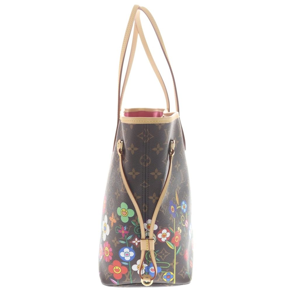 Louis Vuitton TM Monogram Neverfull MM Tote Brown Leather Gold — view 3