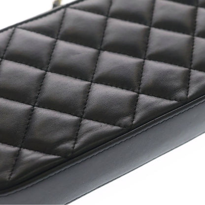 Chanel Quilted Pearl Chain Wallet Shoulder Bag Gold Black — view 6