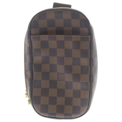 Louis Vuitton Damier Pochette Gange Waist Bag Brown Leather Gold