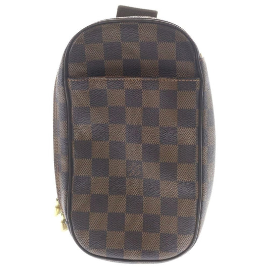 Louis Vuitton Damier Pochette Gange Waist Bag Brown Leather Gold