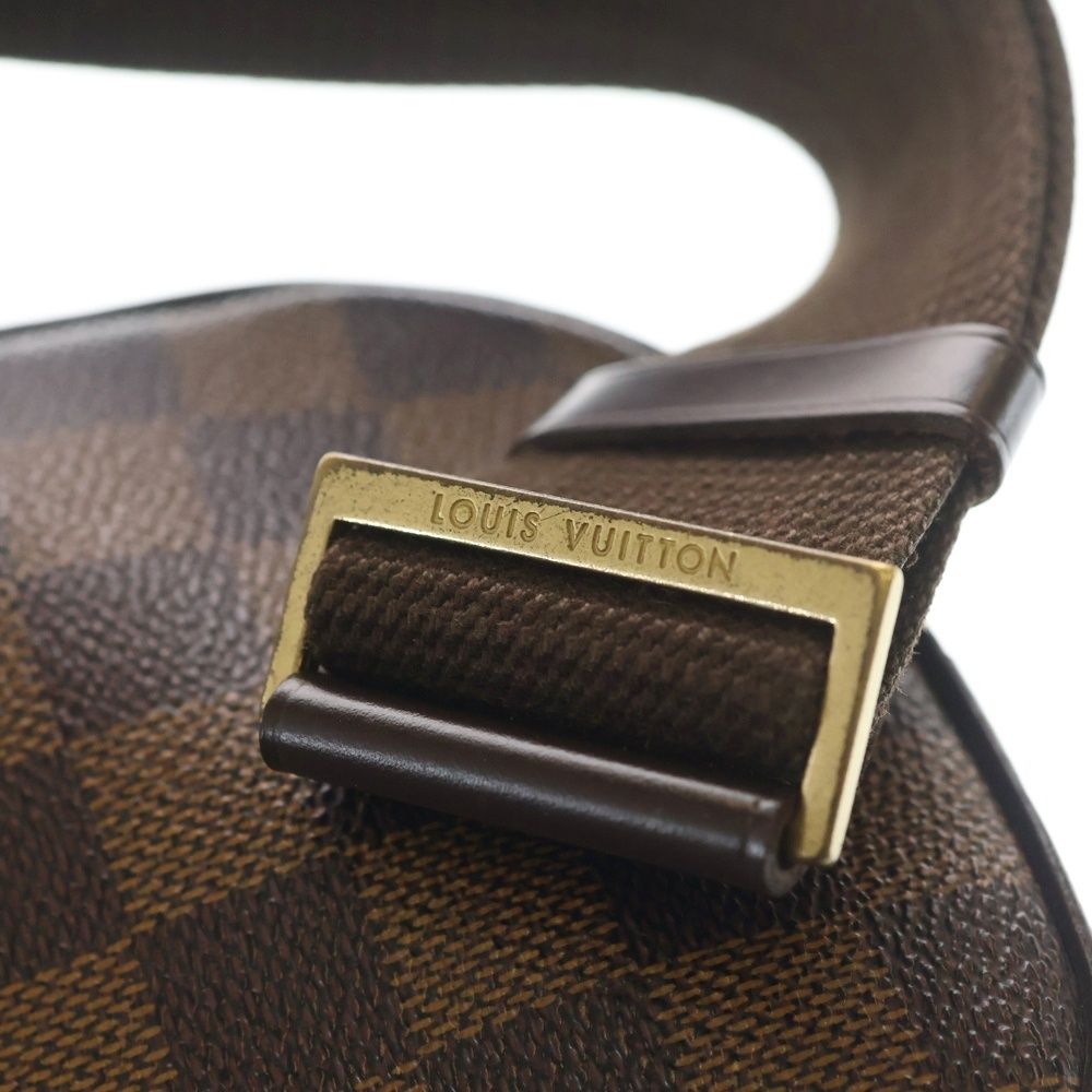 Louis Vuitton Damier Pochette Gange Waist Bag Brown Leather Gold — view 6