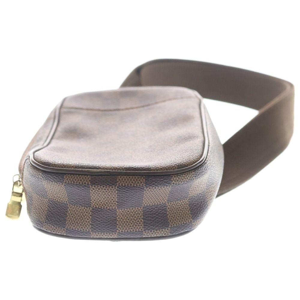Louis Vuitton Damier Pochette Gange Waist Bag Brown Leather Gold — view 5