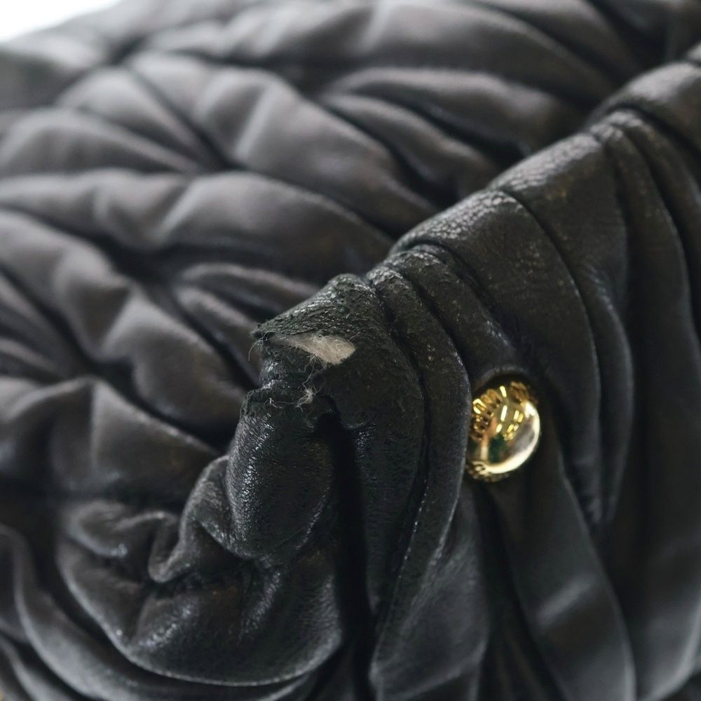 Miu Miu Matelasse 2-Way Leather Shoulder Bag Black — view 7