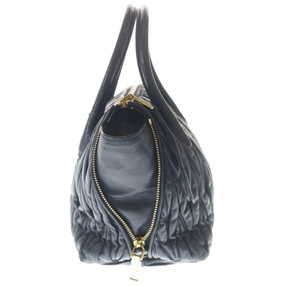 Miu Miu Matelasse 2-Way Leather Shoulder Bag Black — view 3