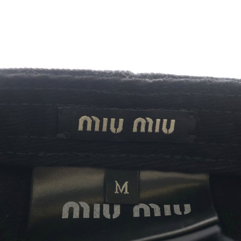 Miu Miu Logo Baseball Denim Cap Black Hat — view 6