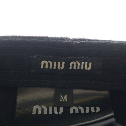 Miu Miu Logo Baseball Denim Cap Black Hat — view 6