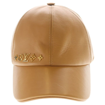 Louis Vuitton Monogram Metal Logo Lambskin Cap Beige Hat — view 4