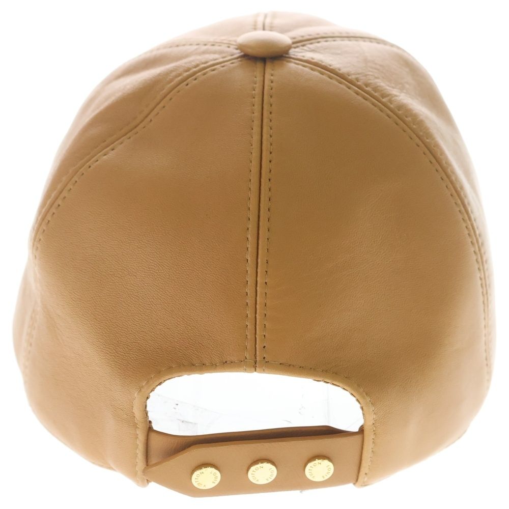 Louis Vuitton Monogram Metal Logo Lambskin Cap Beige Hat — view 2
