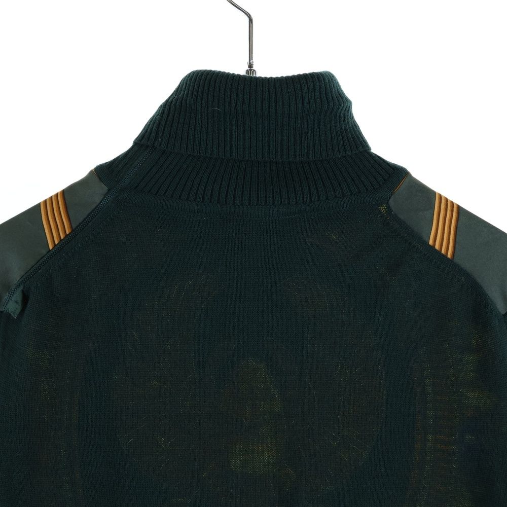 Hermes High Neck Ribbed Knit Sweater Top Green — view 4