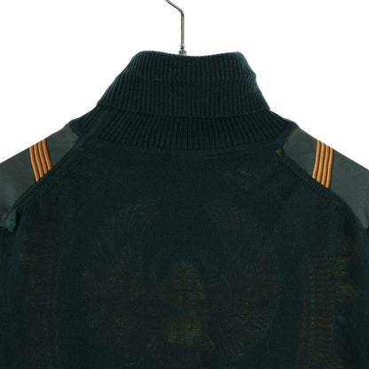 Hermes High Neck Ribbed Knit Sweater Top Green — view 4