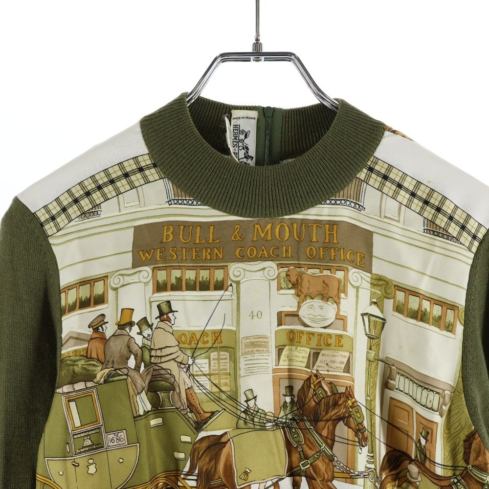 Hermes Winter Mail Knit Sweater Top Khaki — view 3