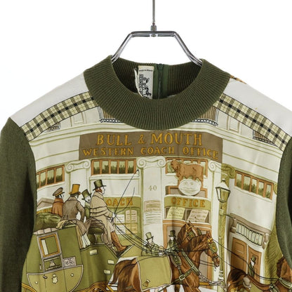 Hermes Winter Mail Knit Sweater Top Khaki — view 3